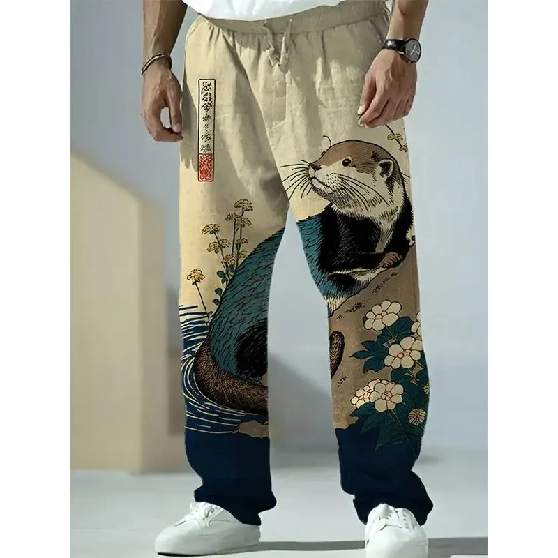 Japanese Summer Clothing Men - Pantalones de pierna ancha estilo Harajuku