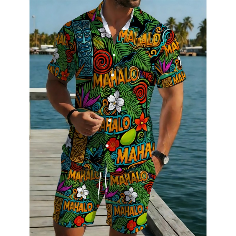 Beach Shirt Hawaiian - Conjunto de Camisa y Pantalones Cortos