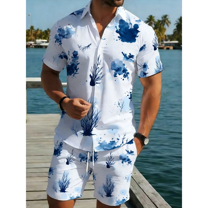 Beach Shirt Hawaiian - Conjunto de Camisa y Pantalones Cortos