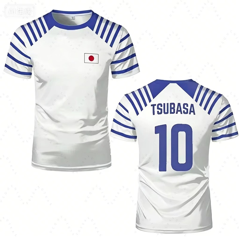 Japanese Summer Clothing Men - Camiseta de Anime Captain Tsubasa 2026,