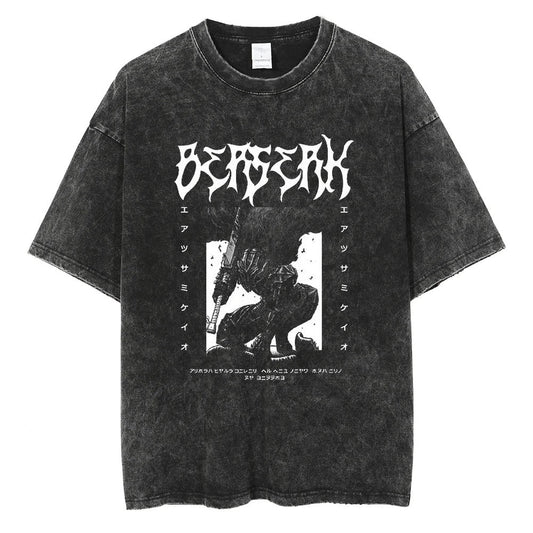 Japanese Summer Clothing Men - Camiseta Retro de Anime Japonés Berserk,