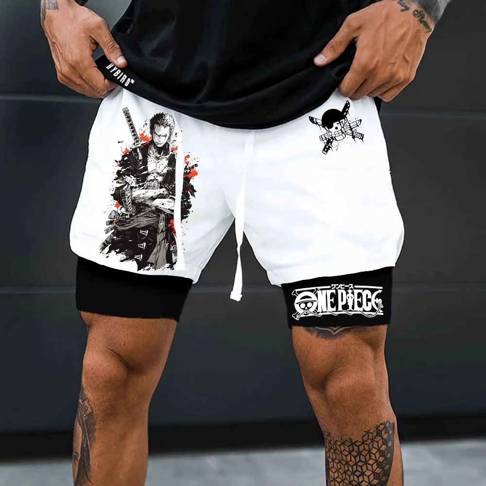 Summer Clothing Layering - Pantalones cortos de doble capa con