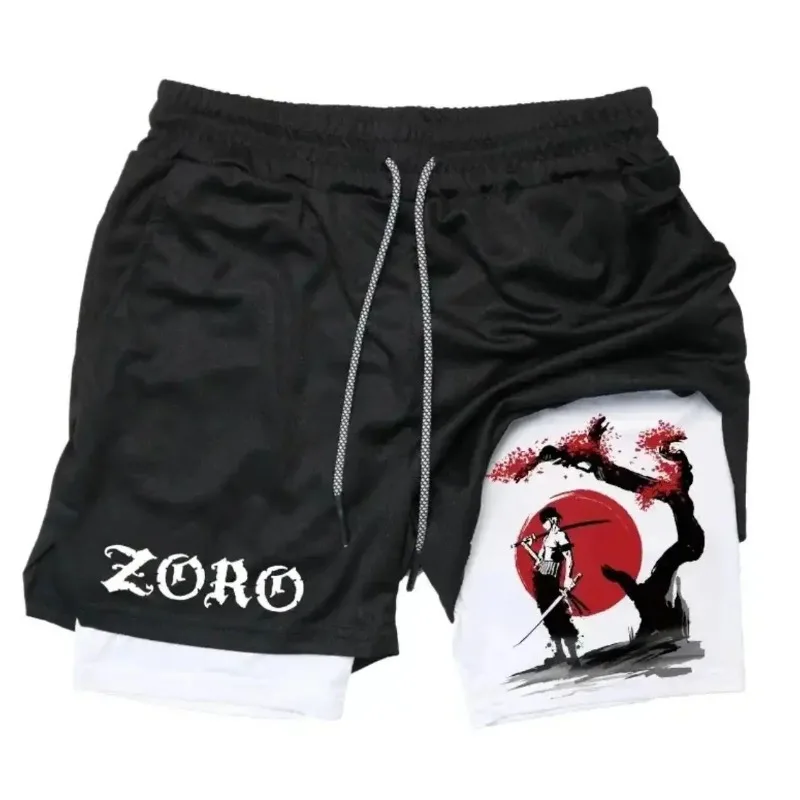 Summer Clothing Layering - Pantalones cortos deportivos de doble capa