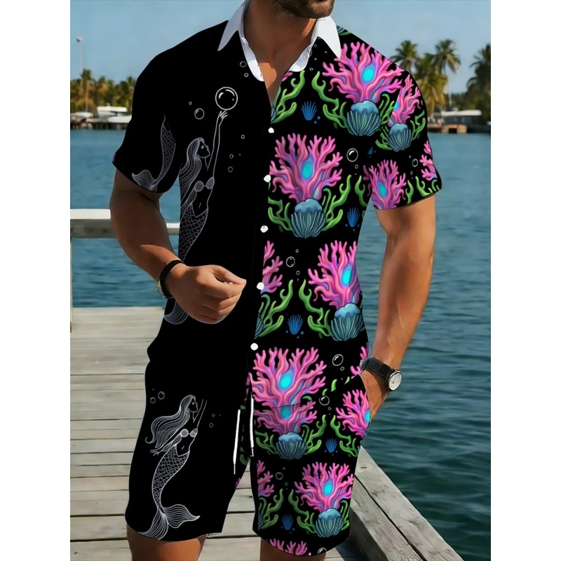 Beach Shirt Hawaiian - Conjunto de Camisa y Pantalones Cortos