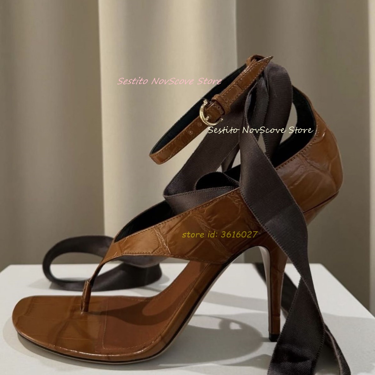 Summer Clothing Offers - Sandalias con cordones y punta abierta