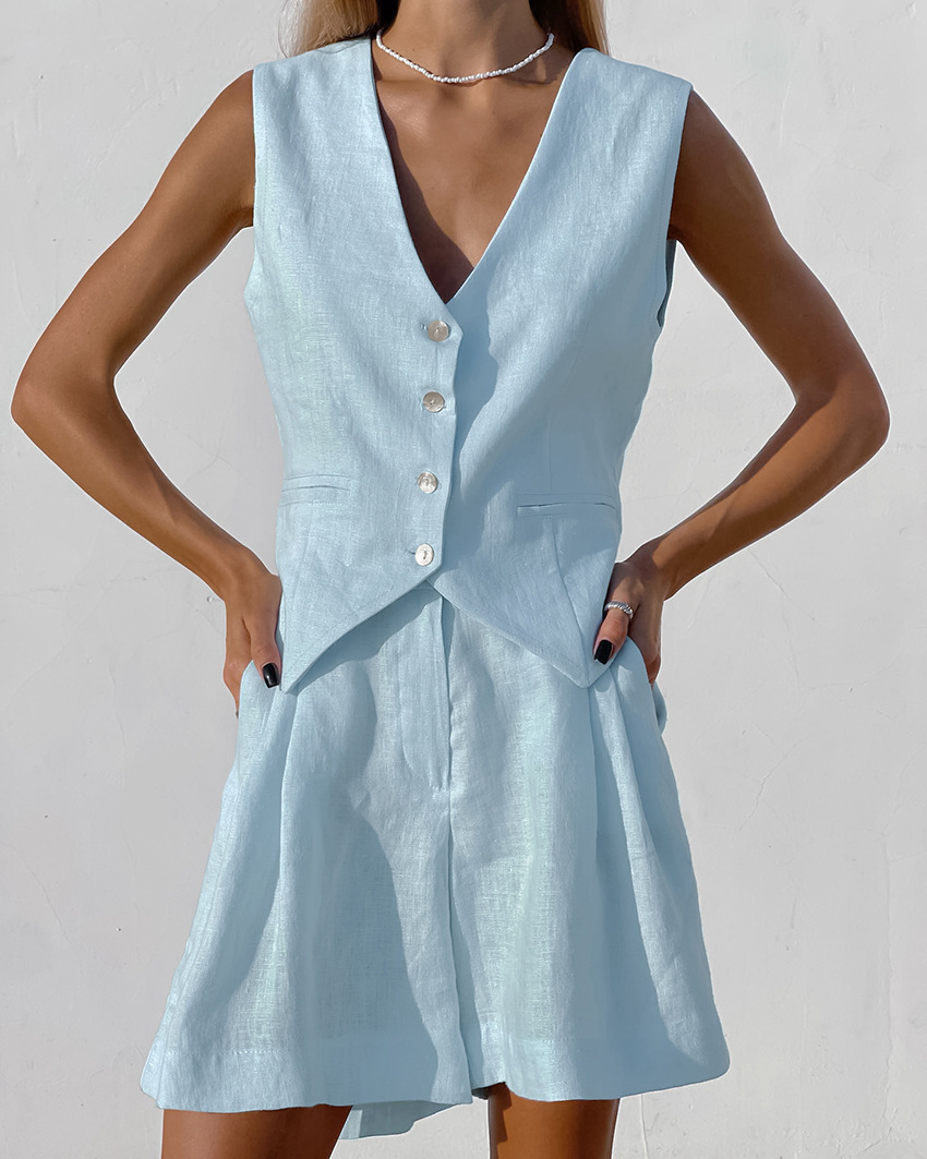 2025 nuevo traje chaleco + con - Summer Linen Clothing For Women reseña y precio