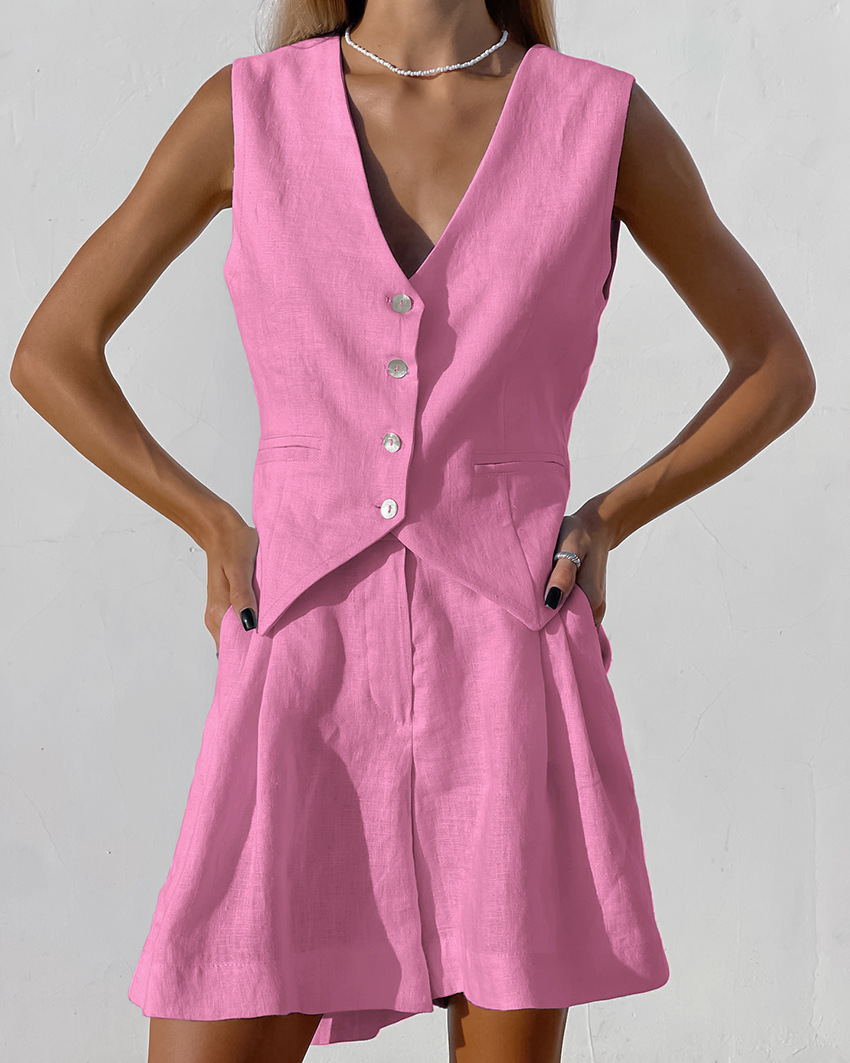2025 nuevo traje chaleco + con - Summer Linen Clothing For Women reseña y precio