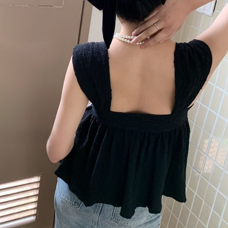 Blusas sin mangas para mujer,  - Crop Blouse Linen reseña y precio