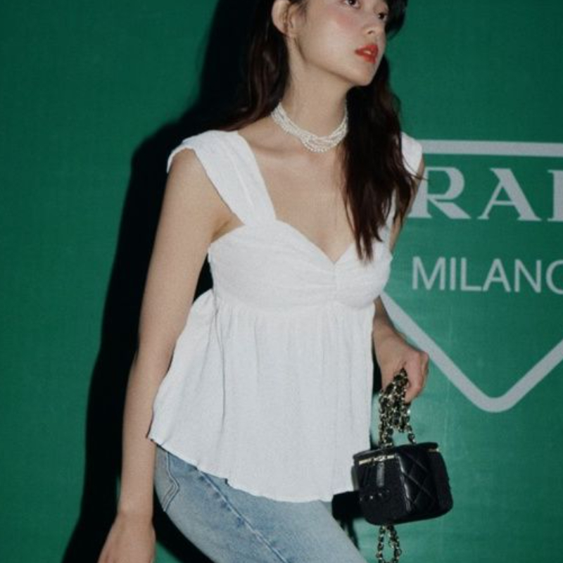 Blusas sin mangas para mujer,  - Crop Blouse Linen reseña y precio