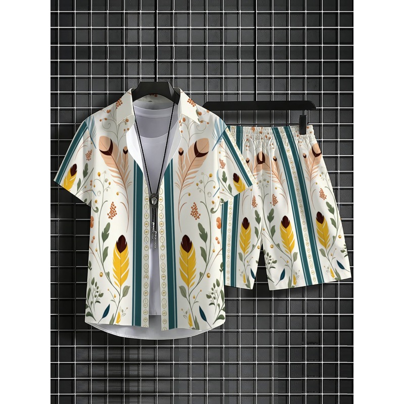 Conjunto de 2 Piezas para Homb - Beach Shirt Hawaiian reseña y precio