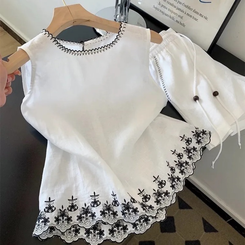 Chaleco de encaje bordado de i - Summer Linen Clothing For Women reseña y precio