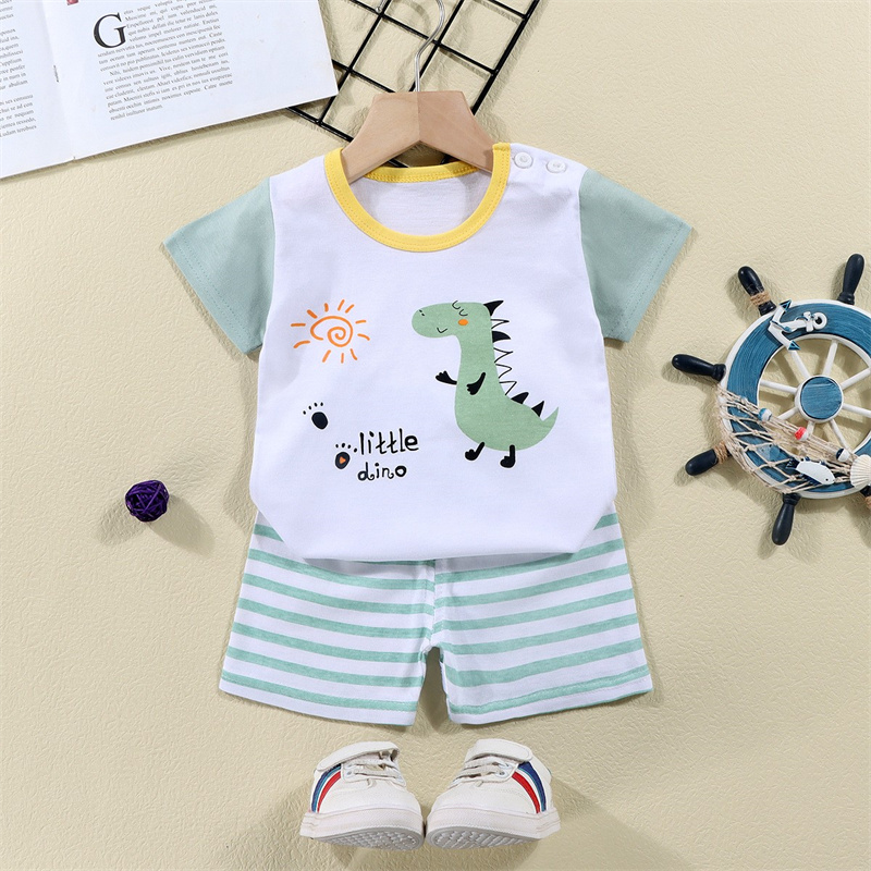 Camisetas de algodón + Pantalo - Summer Clothing For Babies reseña y precio