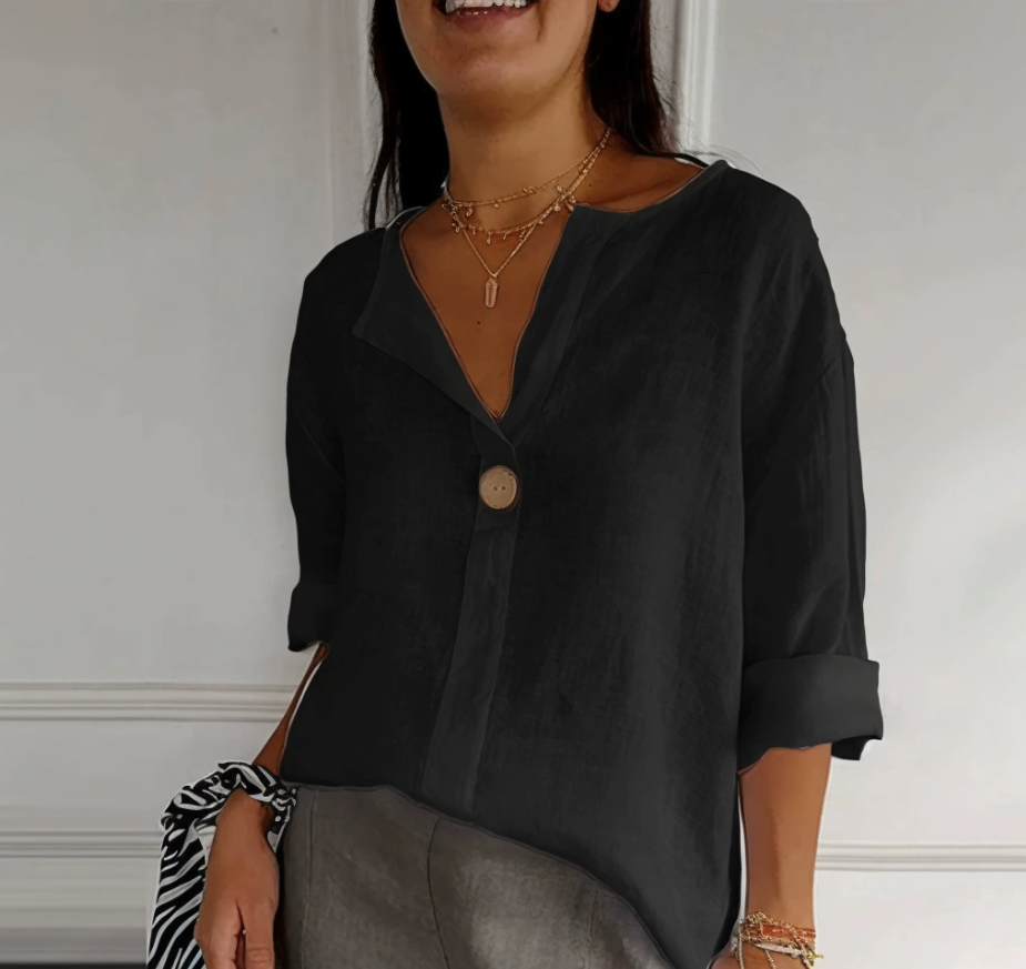 Camisa Holgada con Botones y C - Summer Linen Clothing For Women reseña y precio