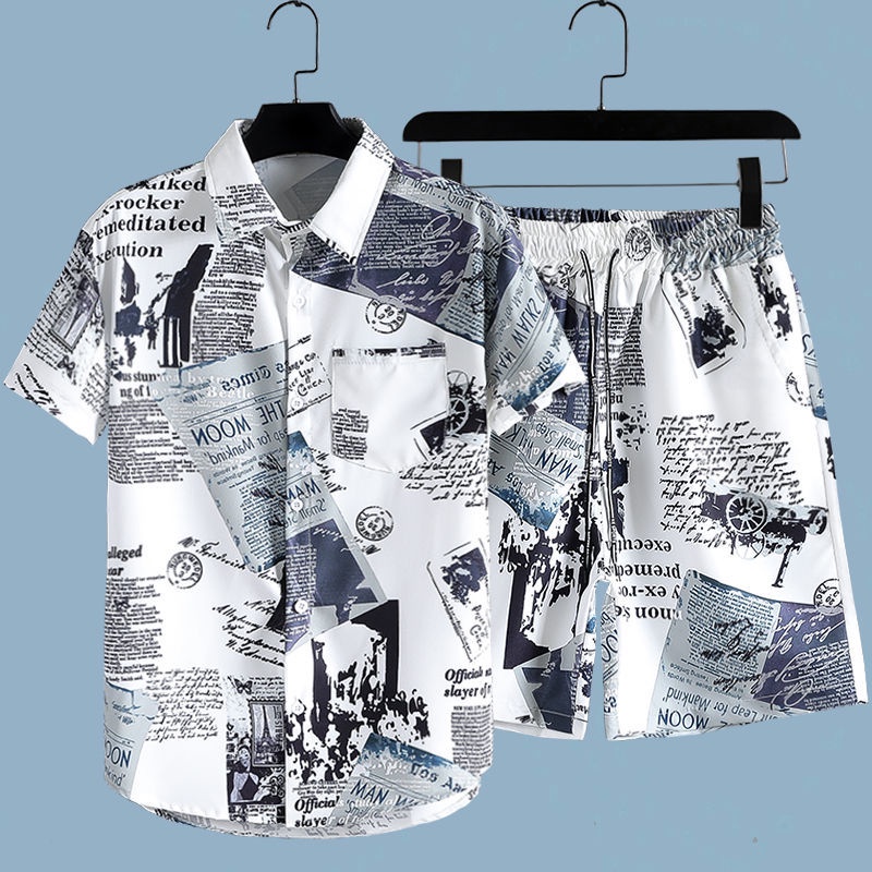 Conjunto de 2 Piezas para Homb - Beach Shirt Hawaiian reseña y precio