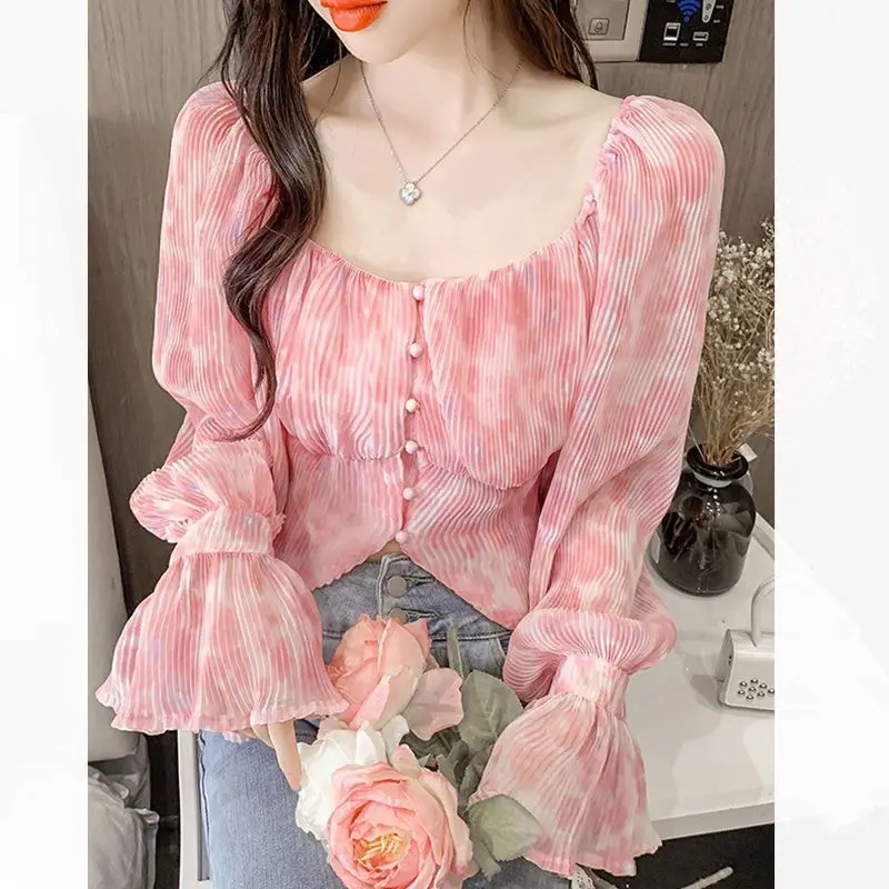 Sexy Kawaii dulce cuello cuadr - Crop Blouse Linen reseña y precio