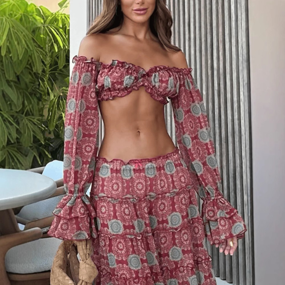 Conjunto de Dos Piezas con Fal - Summer Clothing Vacation reseña y precio
