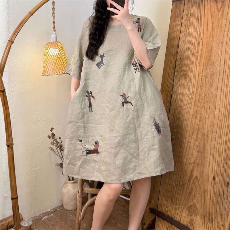 Vestido Casual Retro de Verano - Summer Linen Clothing For Women reseña y precio
