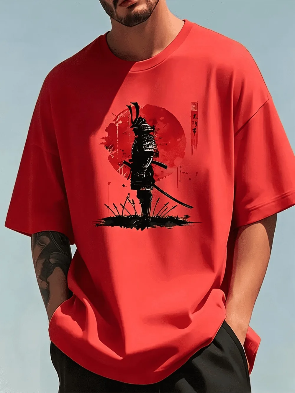 Camiseta informal holgada con  - Japanese Summer Clothing Men reseña y precio