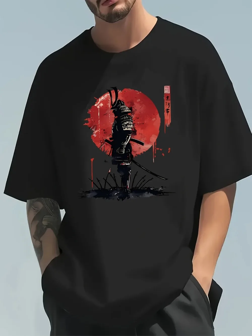 Camiseta informal holgada con  - Japanese Summer Clothing Men reseña y precio