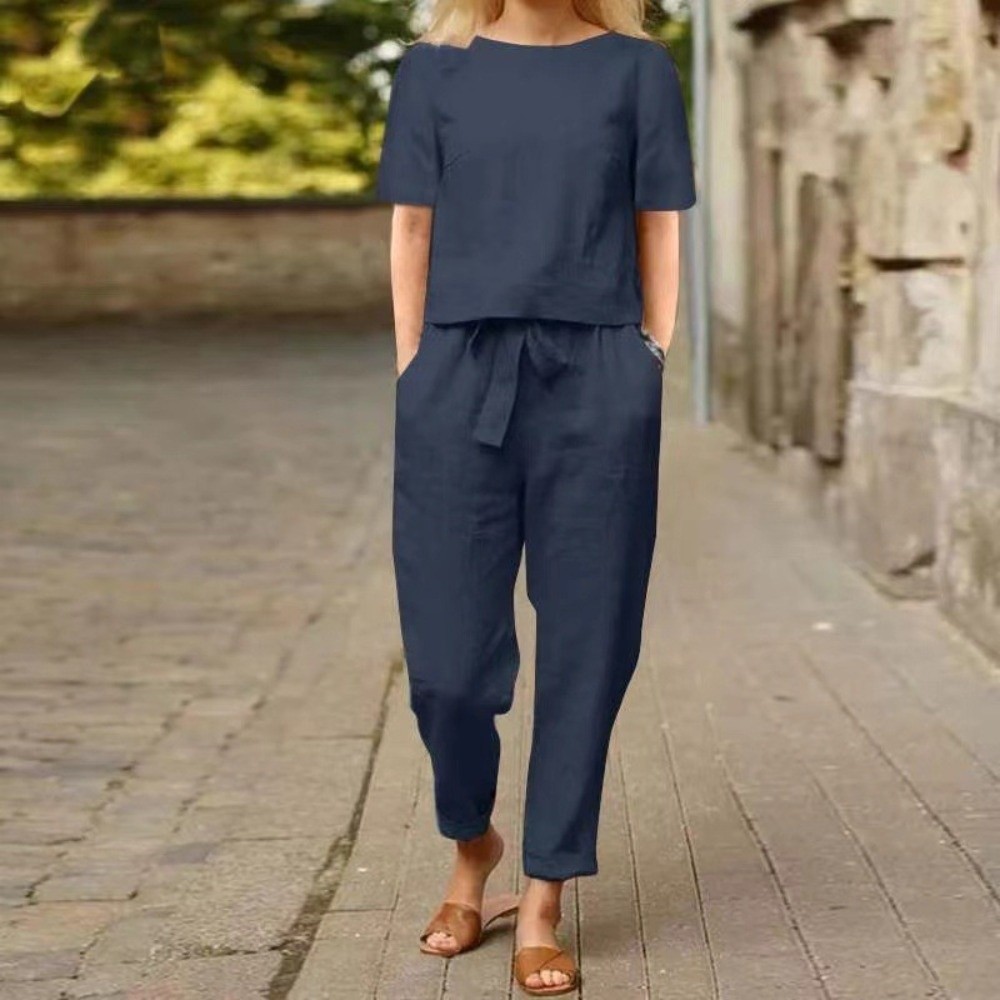Traje de Verano de Dos Piezas  - Summer Linen Clothing For Women reseña y precio