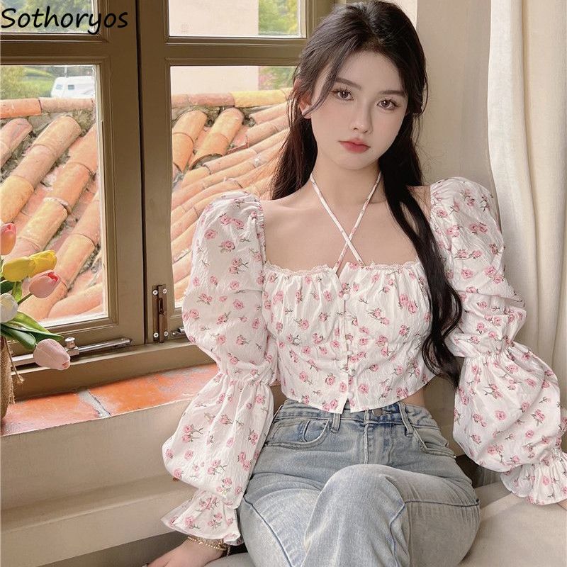 Blusa Floral con mangas abullo - Crop Blouse Linen reseña y precio