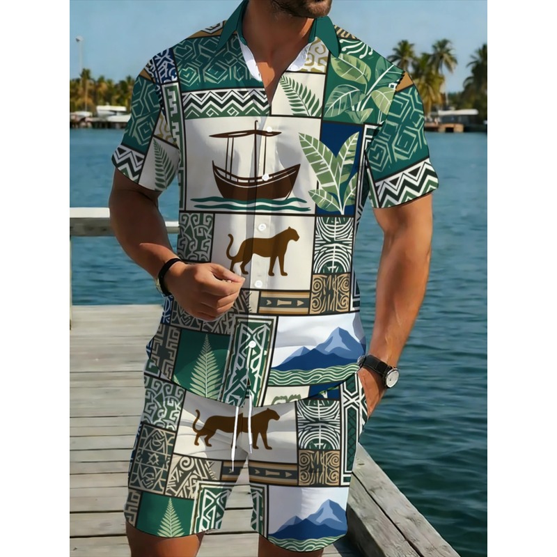 Conjunto informal de dos pieza - Beach Shirt Hawaiian reseña y precio