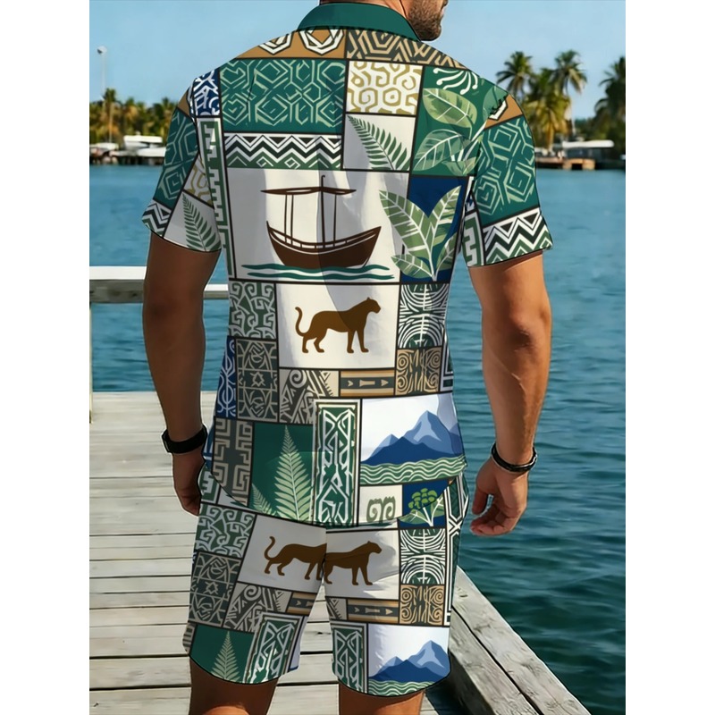 Conjunto informal de dos pieza - Beach Shirt Hawaiian reseña y precio
